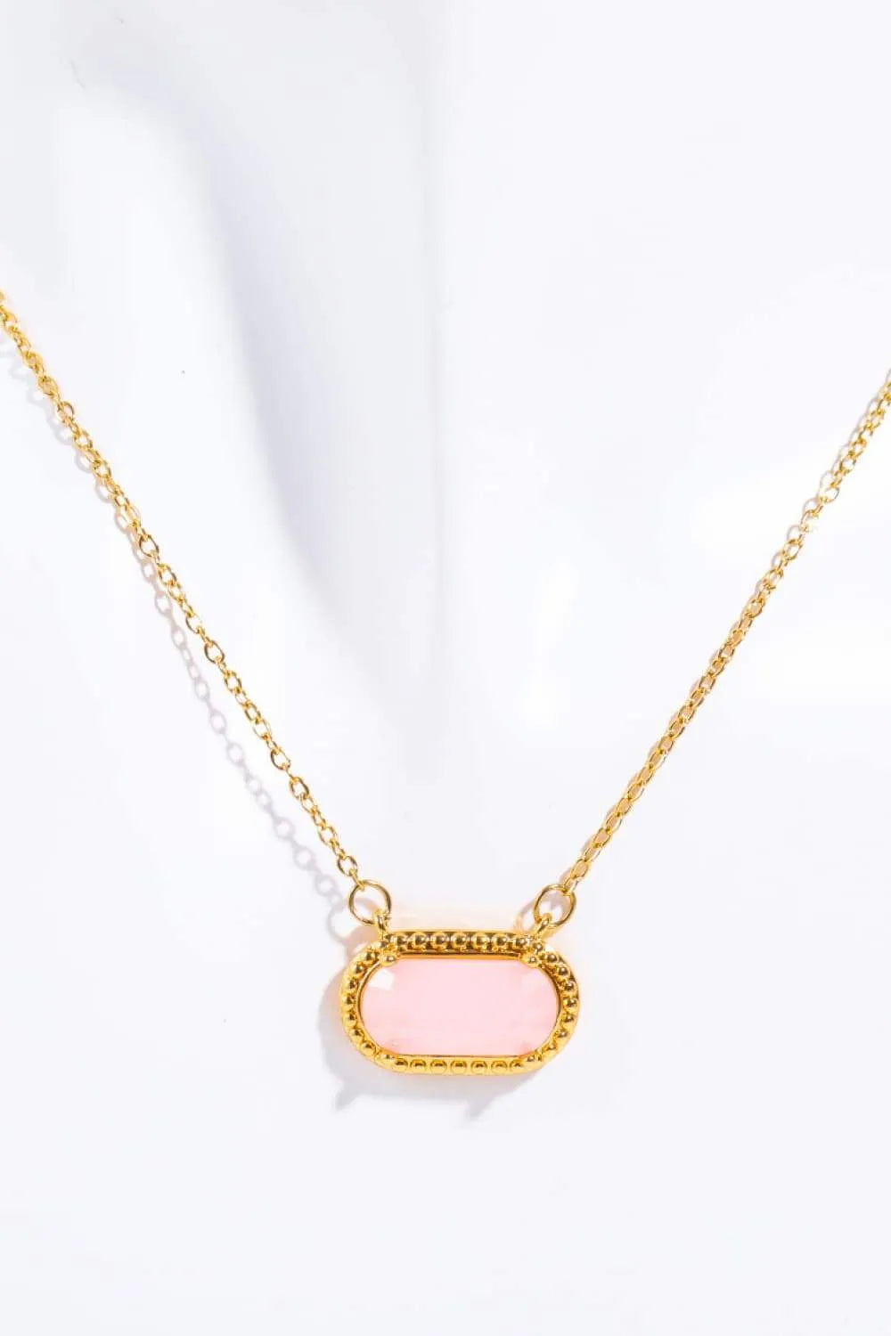 Copper 14K Gold-Plated Pendant Necklace Blush Pink One Size Necklaces - Tophatter Daily Deals