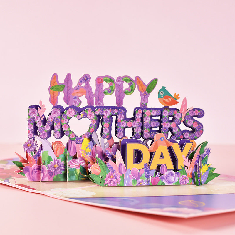 3D PopUp Flower Bouquet Cards Gifts Anniversary PopUp Mom Floral Bouquet Wife Invitation Card Greeting Cards Mothers Day Cards Postcard 0 - Tophatter Daily Deals