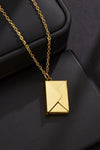 Envelope Pendant Stainless Steel Necklace Necklaces - Tophatter Daily Deals