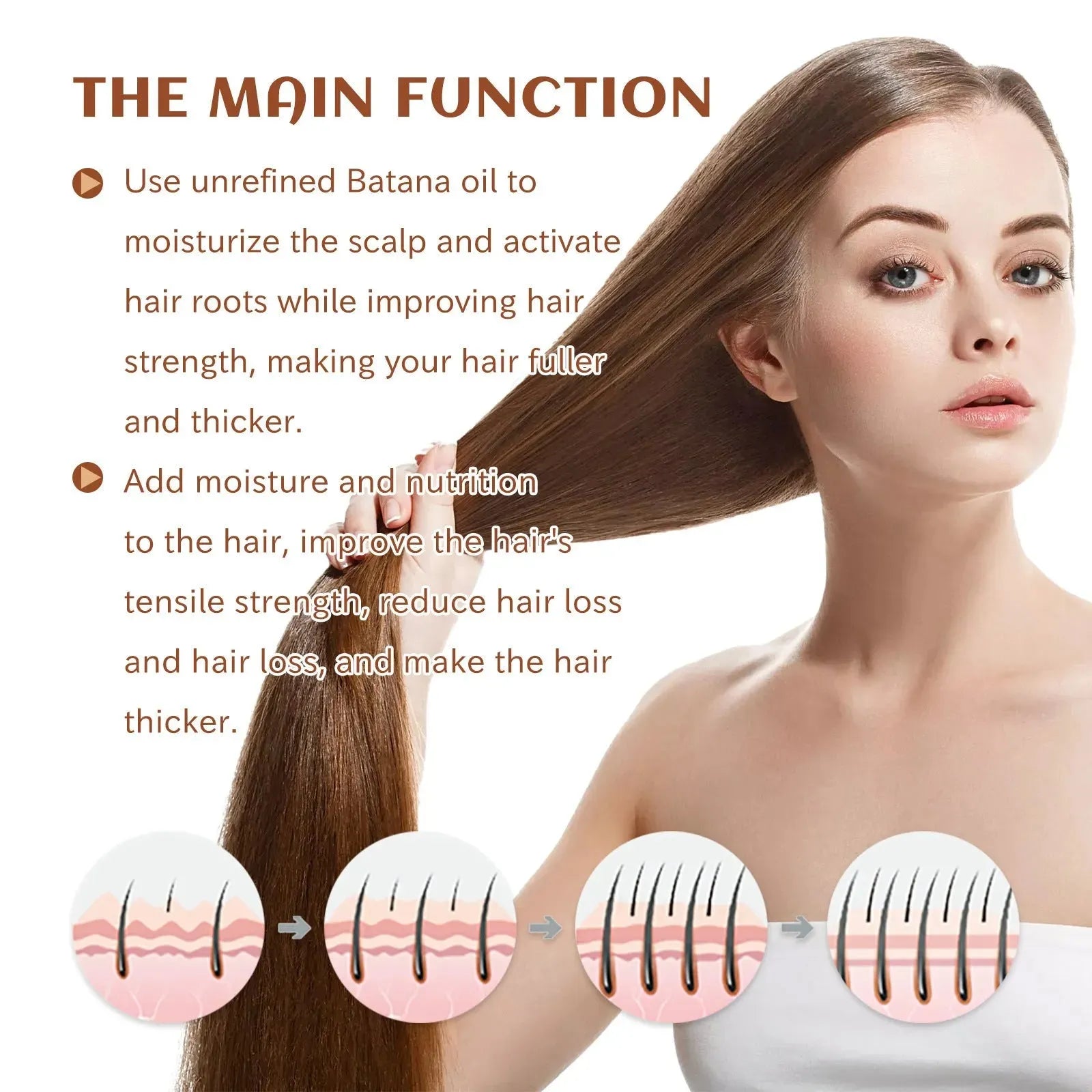 Hair Conditioner Pure Batana Oil Straightening Smoothing Hair Mask Anti Hair Loss Treatments Split Ends Damaged Fluffy Hair Bracelets - Tophatter Daily Deals
