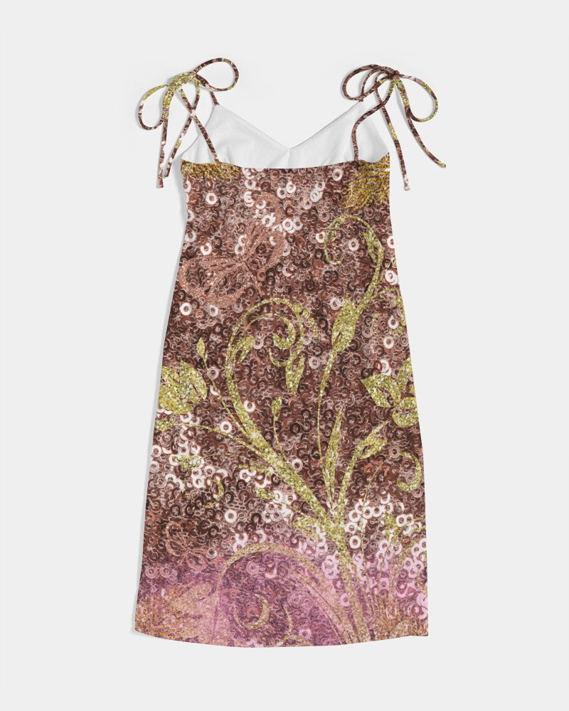 BEAUTIFUL PURPLE GITTER DESIGN CREATED BY FLIPSTYLEZ Women's All-Over Print Tie Strap Split Dress All-Over Print Dresses & Skirts - Tophatter Daily Deals