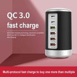 6-port Cylindrical Adapter 65W High-power Fast Charge 0 - Tophatter Daily Deals