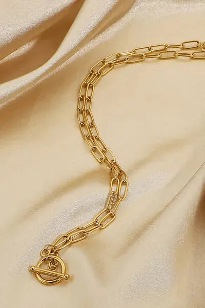 Chain Stainless Steel Necklace Gold One Size Necklaces - Tophatter Daily Deals