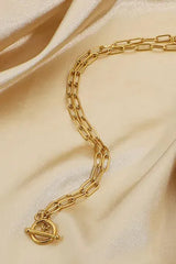 Chain Stainless Steel Necklace Gold One Size Necklaces - Tophatter Daily Deals