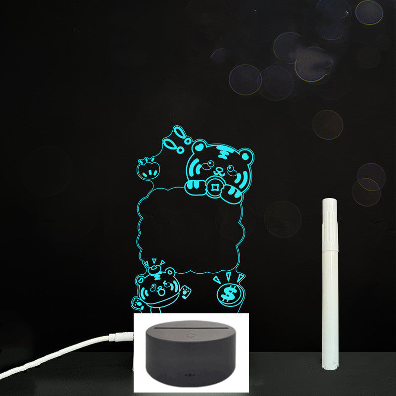 3D Acrylic Board Handwriting Message Board LED Light Style10 Black A 0 - Tophatter Daily Deals