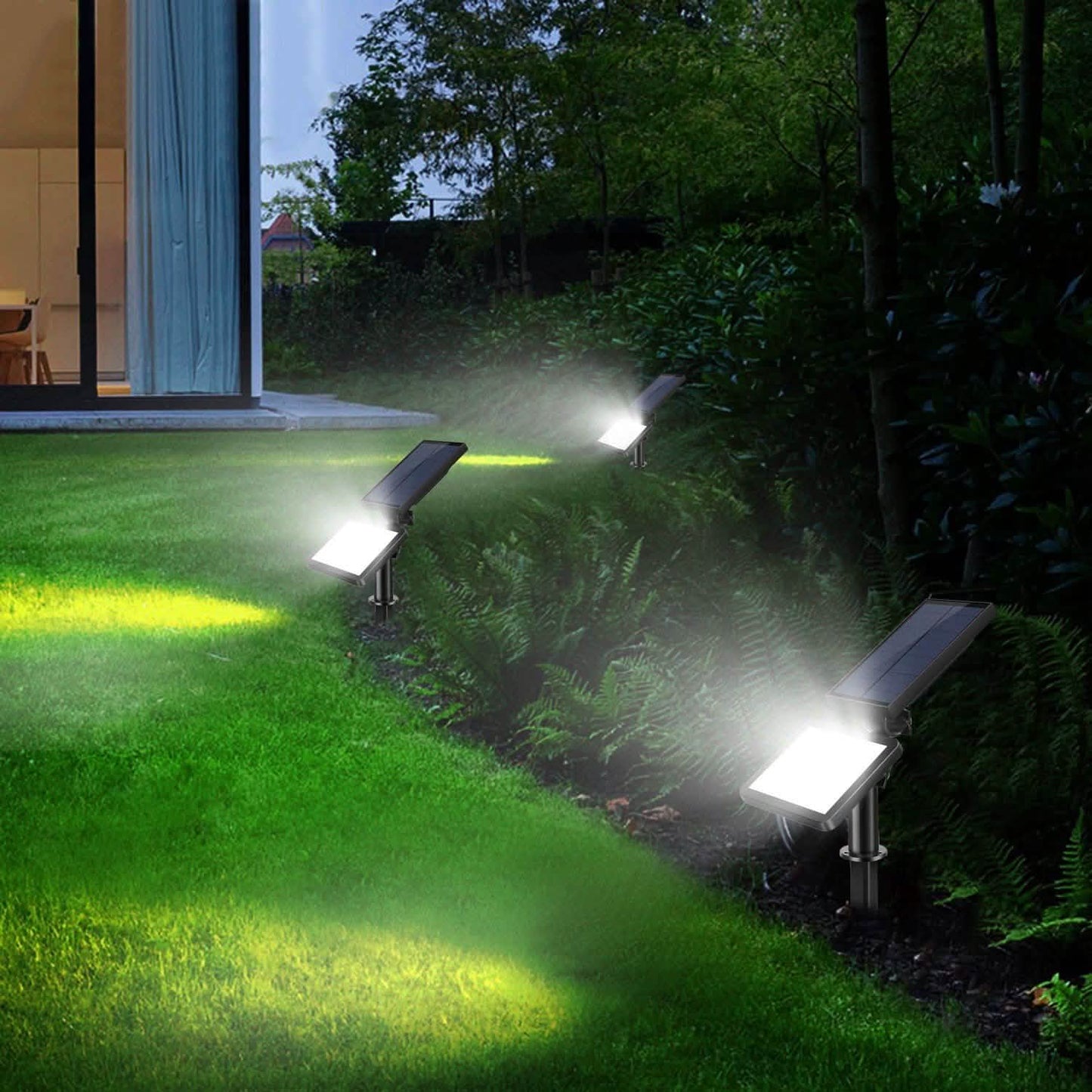 48 LED Solar Spotlight Outdoor Outdoor Lighting - Tophatter Daily Deals
