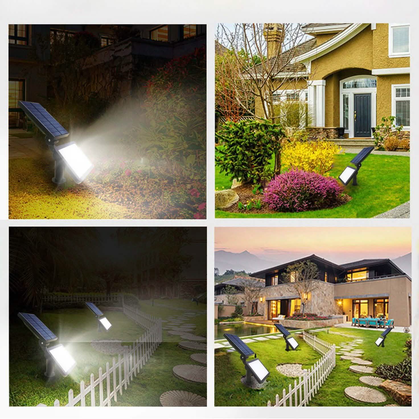48 LED Solar Spotlight Outdoor Outdoor Lighting - Tophatter Daily Deals