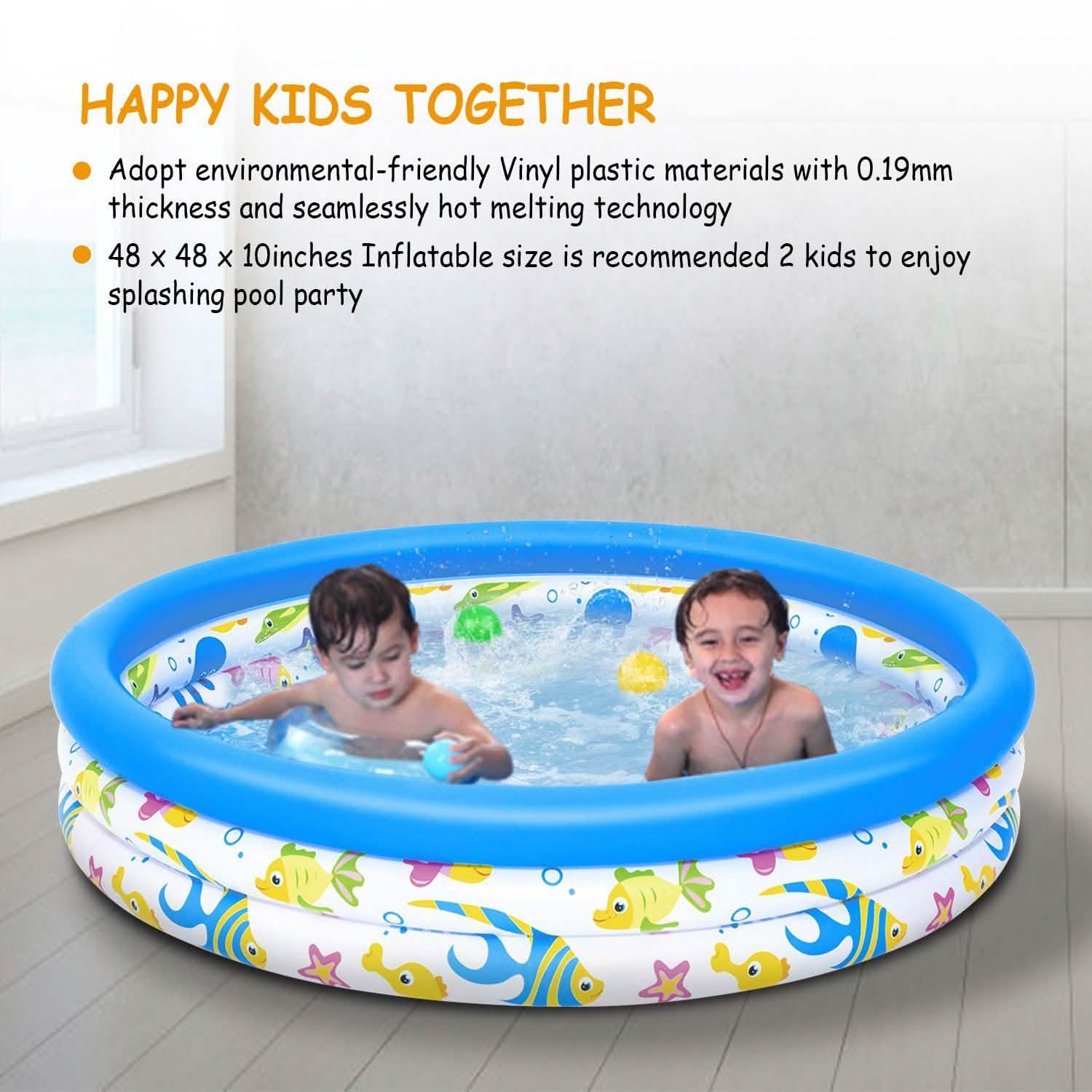 48 x 10 Inflatable Swimming Pool with 3 Velvets Water Drain Plug Outdoor Recreation - Tophatter Daily Deals