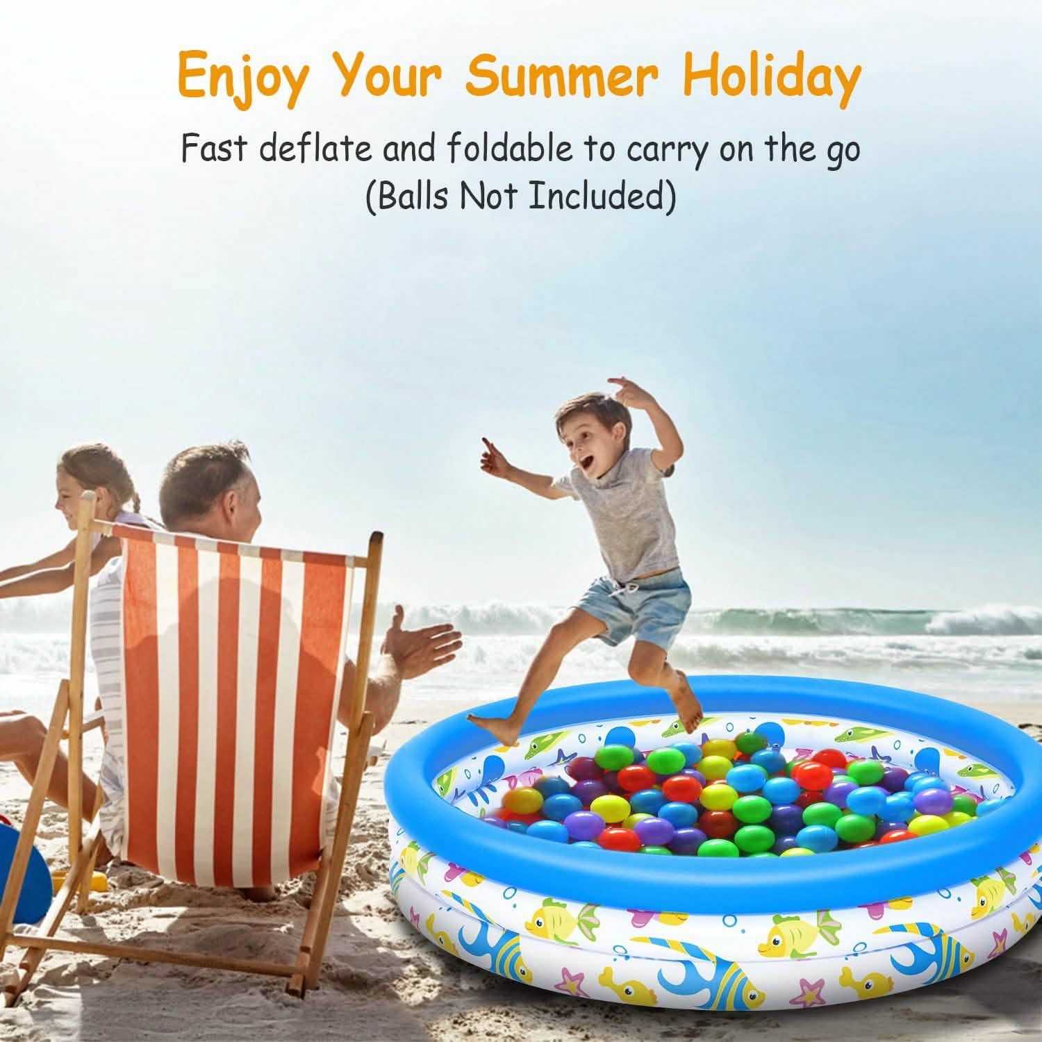 48 x 10 Inflatable Swimming Pool with 3 Velvets Water Drain Plug Outdoor Recreation - Tophatter Daily Deals