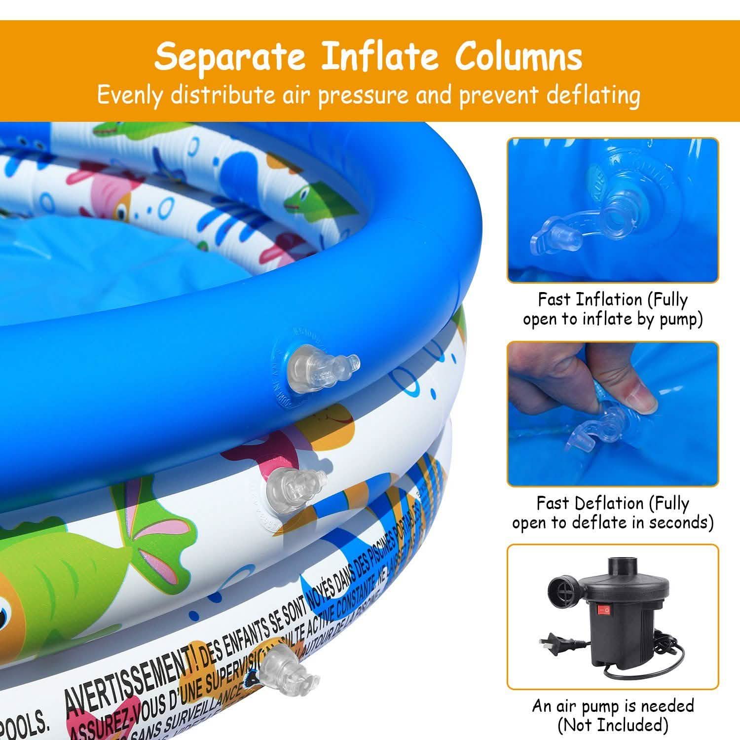 48 x 10 Inflatable Swimming Pool with 3 Velvets Water Drain Plug Outdoor Recreation - Tophatter Daily Deals