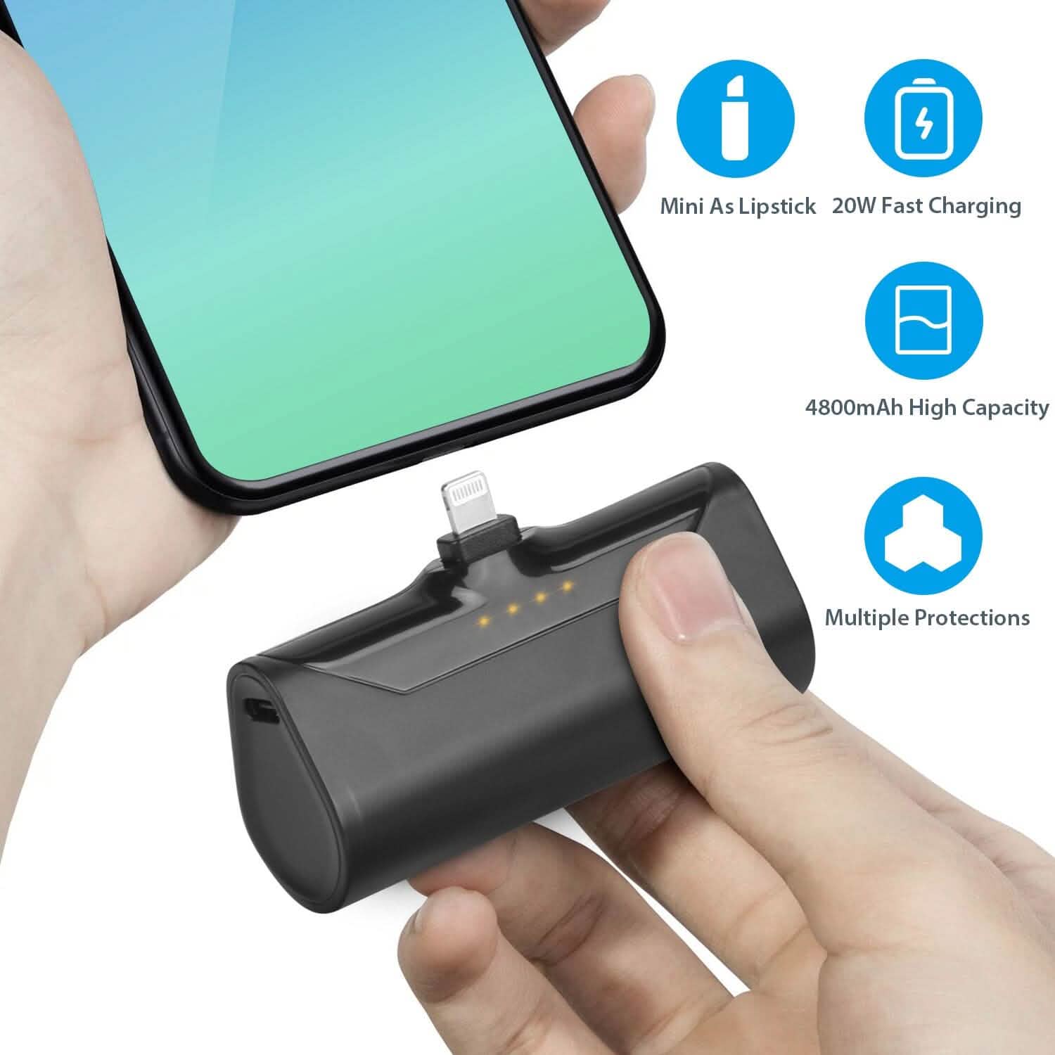 4800 mAh Mini Portable Power Bank Mobile Accessories - Tophatter Daily Deals