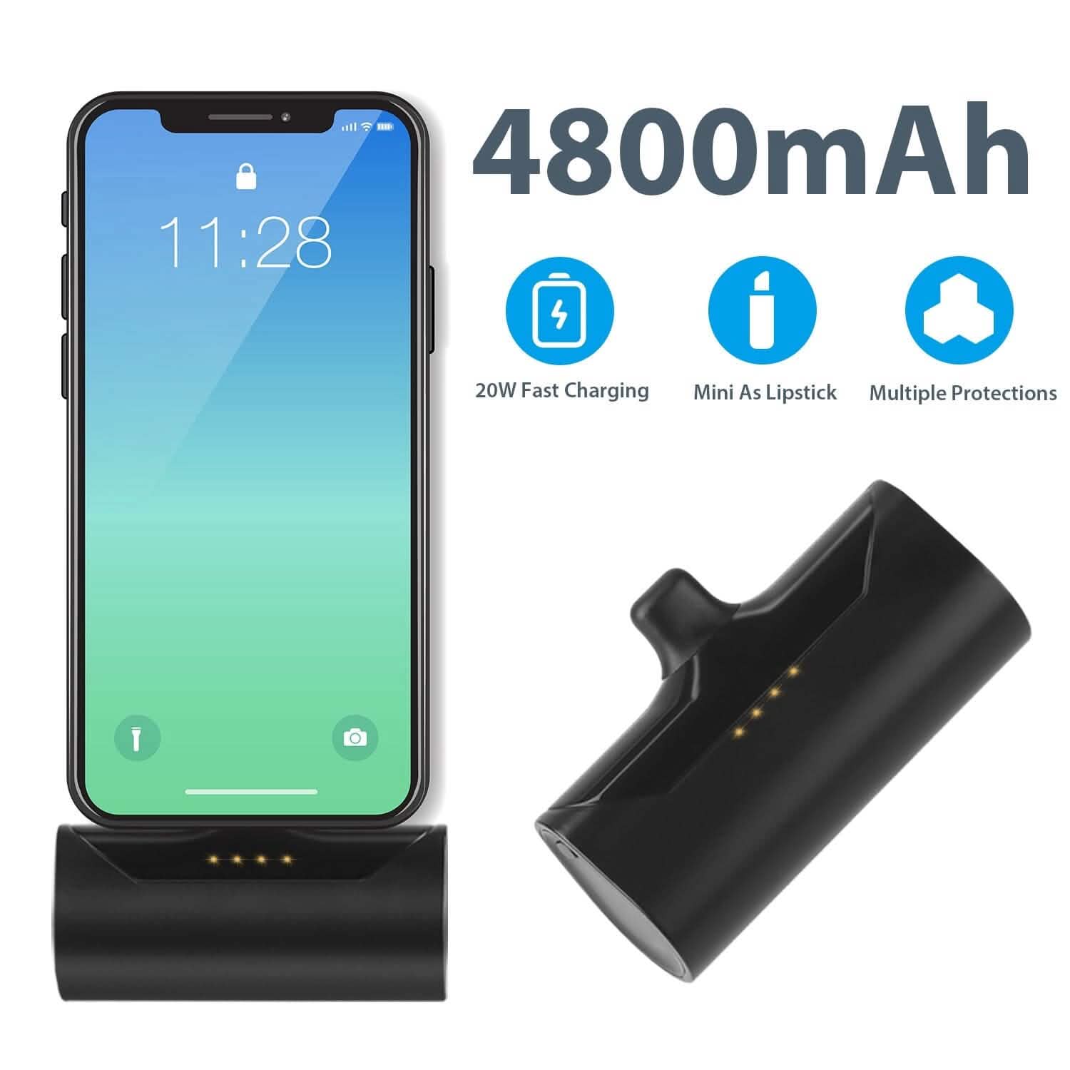 4800 mAh Mini Portable Power Bank Mobile Accessories - Tophatter Daily Deals