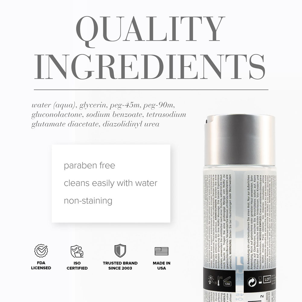 JO Nuru Massage Gel – Water-Based Massage Lubricant 240ml Bottle > Lube > Water Based - Tophatter Daily Deals