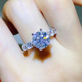 3 Carat Moissanite 925 Sterling Silver Ring Silver Rings - Tophatter Daily Deals