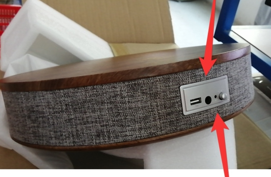 Bluetooth Speaker Small Coffee Table Wireless Charging Creative Small Round Table Walnut European regulations 0 - Tophatter Daily Deals