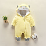 Autumn and winter newborn climbing suit Yellow 0 - Tophatter Daily Deals