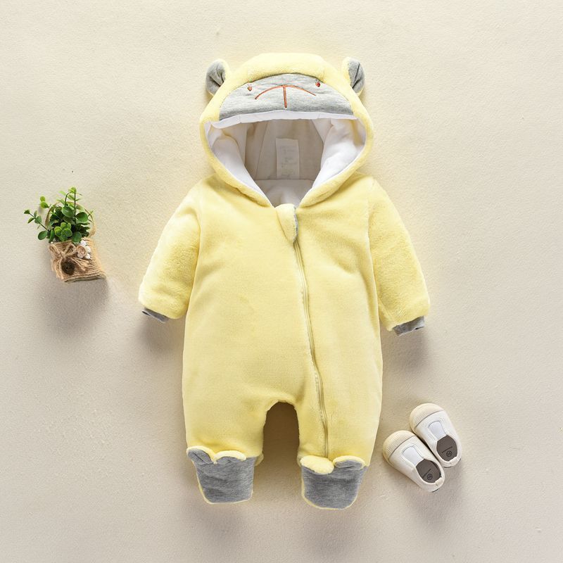 Autumn and winter newborn climbing suit Yellow 0 - Tophatter Daily Deals