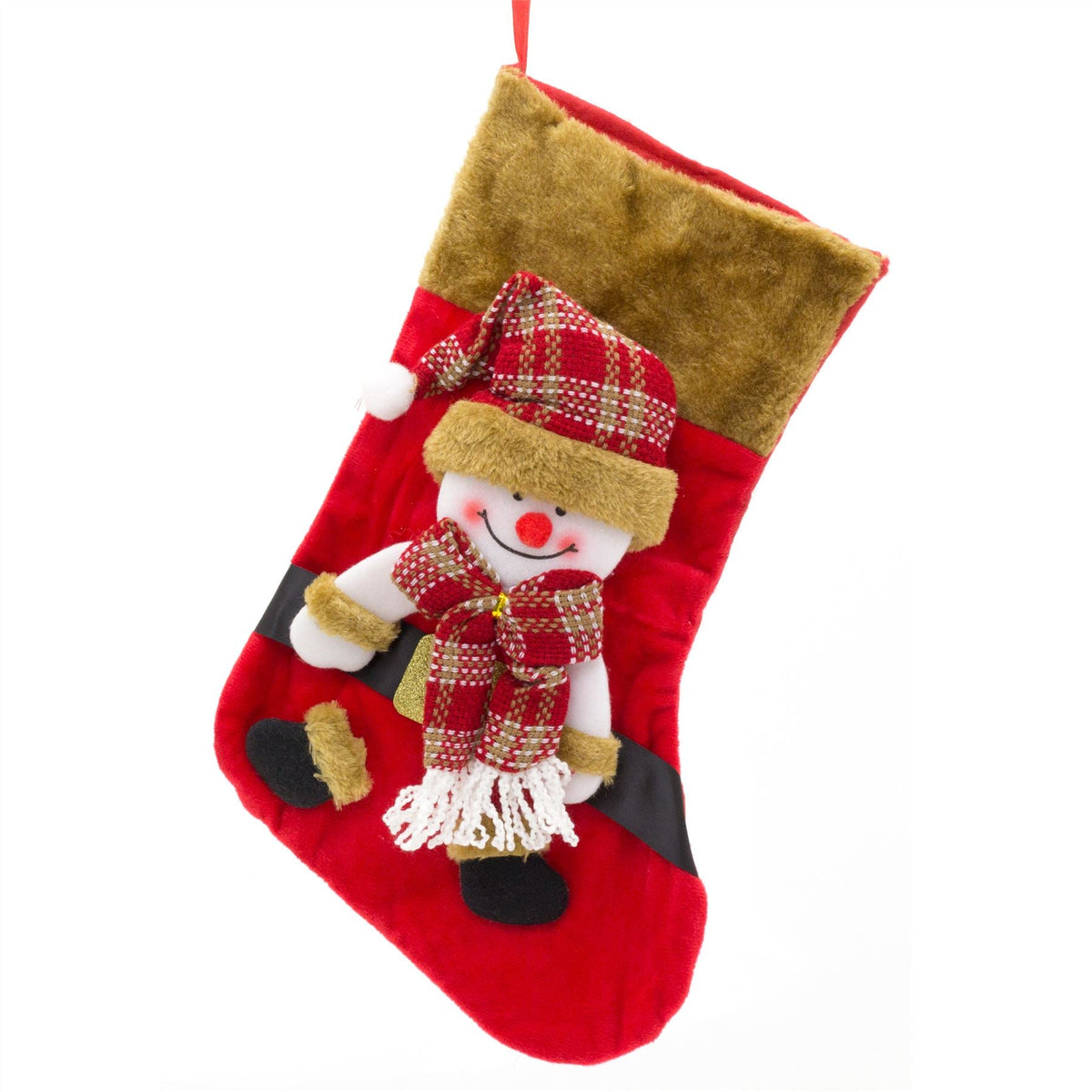 3D Plush Christmas Stocking Xmas Stockings | Festive Adult Christmas Stocking | Kids Christmas Stocking Fireplace Decorations - Snowman Stocking - Tophatter Daily Deals