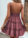 Frill Spaghetti Strap Tiered Dress Casual Dresses - Tophatter Daily Deals