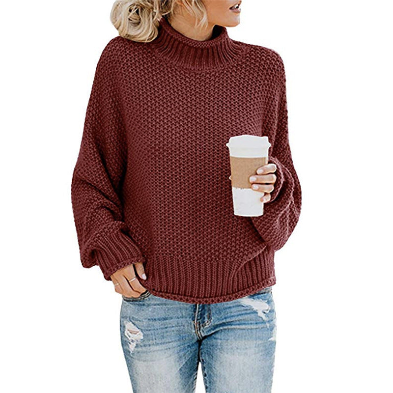 Warm Women's Pullover Sweater - Turtleneck Knit, Winter Deep wine red 3D Changing Face Moving Picture Frame - Tophatter Daily Deals