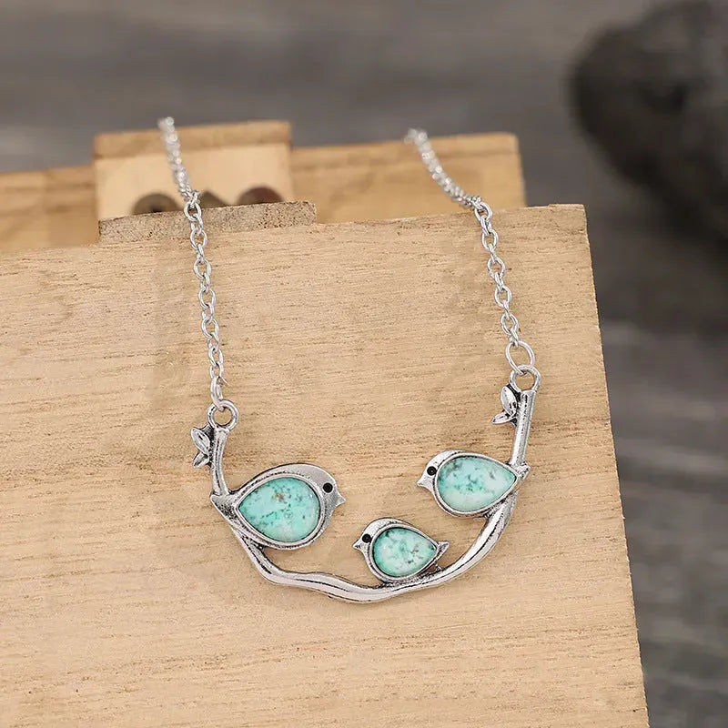 Artificial Turquoise Silver-Plated Necklace Necklaces - Tophatter Daily Deals