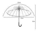 Big Long Handle 16 Rib Transparent Umbrella 0 - Tophatter Daily Deals