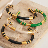 Enamel Titanium Steel Cuff Bracelet Bracelets - Tophatter Daily Deals