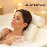 6 suction cups bath pillow 3D net bathtub pillow 0 - Tophatter Daily Deals