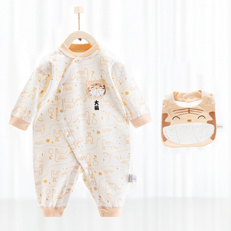 Baby's Pure Cotton Thermal Jumpsuit Tiger 0 - Tophatter Daily Deals
