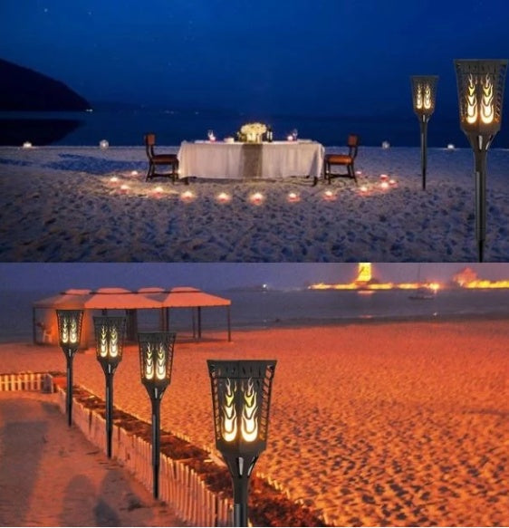 Anti-True Flame Solar Torch Light 96Led 0 - Tophatter Daily Deals