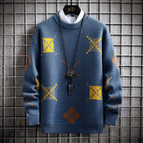 Warm Men's Half Turtleneck Sweater - Boxy Cut, Textured Knit Blue 3D Changing Face Moving Picture Frame - Tophatter Daily Deals