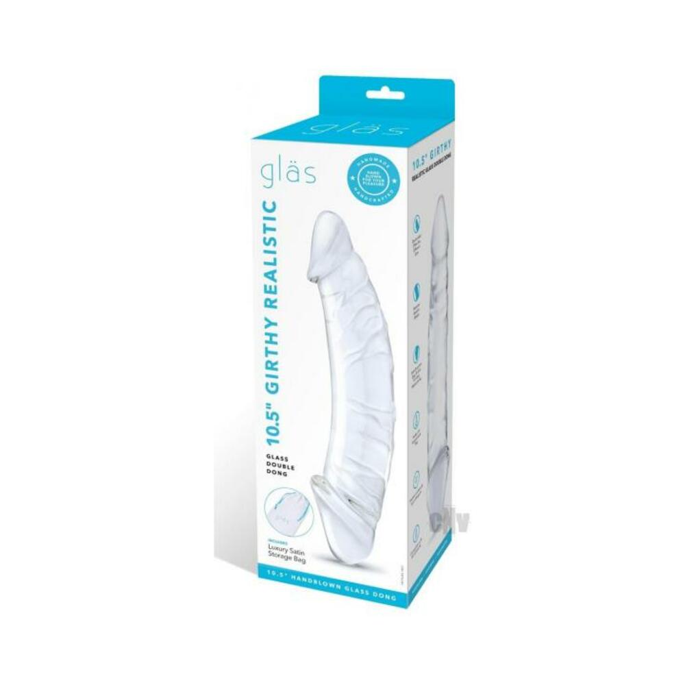 Glas Girthy Realistic Glass Double Dong 10.5 In. - Tophatter Daily Deals
