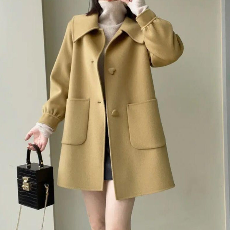 Warm Classic Women’s Wool Coat - Slim A Line, Wool For Fall 3D Changing Face Moving Picture Frame - Tophatter Daily Deals