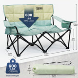 Double Camping Chair 2 Person Outdoor Folding Seat Furniture > Outdoor > Outdoor Chairs - Tophatter Daily Deals