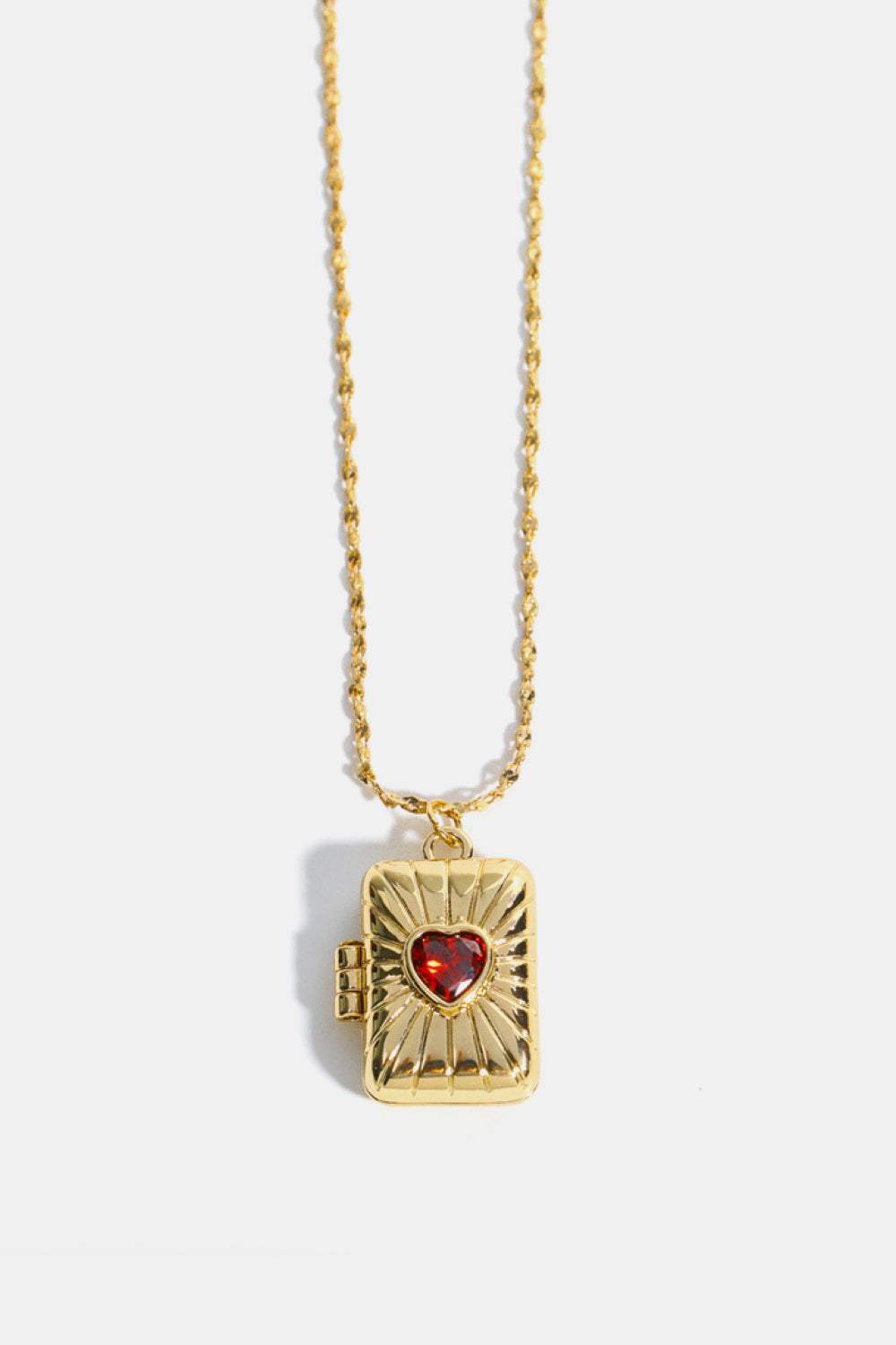 Heart Zircon Box Pendant Copper Necklace Gold One Size Necklaces - Tophatter Daily Deals