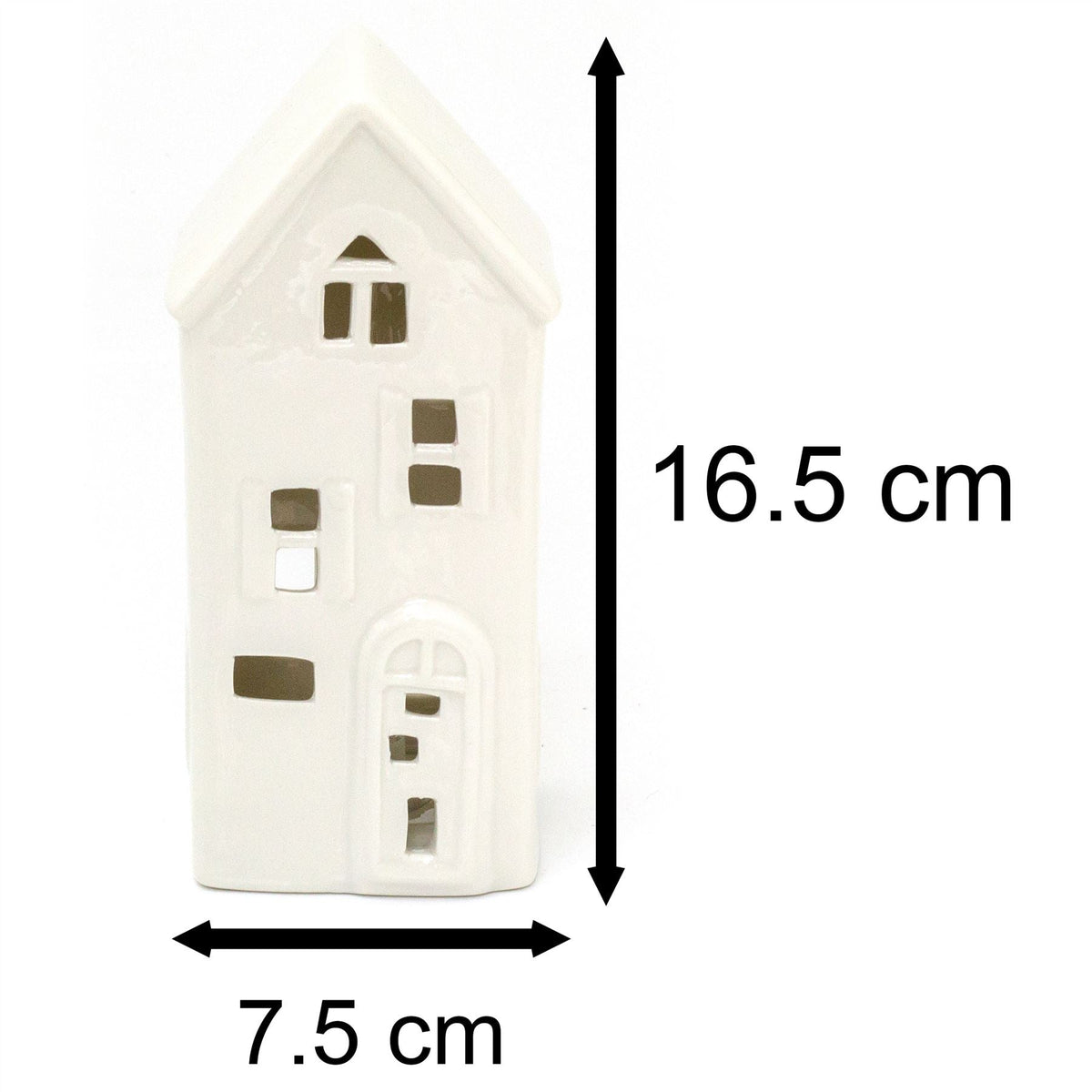 16cm White Ceramic LED Christmas House Ornament | Christmas Village Light Up House | LED Christmas House Night Light Christmas Decoration - Design Varies One Supplied Ornament - Tophatter Daily Deals