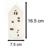 16cm White Ceramic LED Christmas House Ornament | Christmas Village Light Up House | LED Christmas House Night Light Christmas Decoration - Design Varies One Supplied Ornament - Tophatter Daily Deals