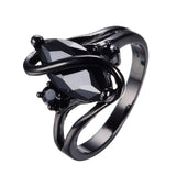 Black Gold S Shaped Zircon High End Diamond Ring For Men Black 0 - Tophatter Daily Deals