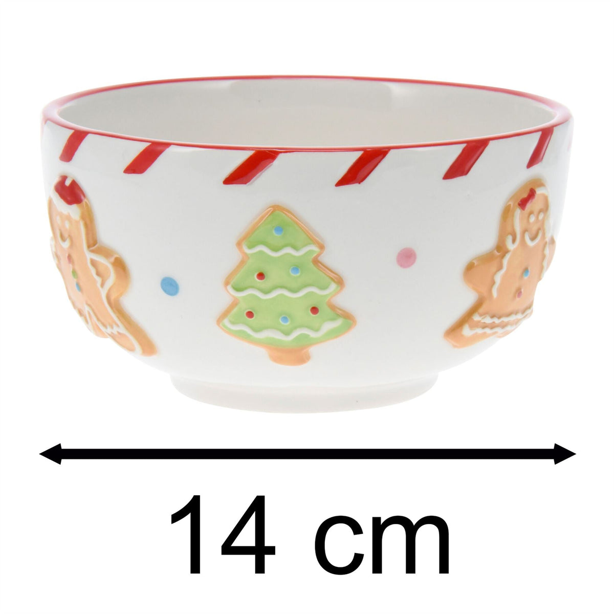 Ceramic Christmas Gingerbread Bowl | Perfect for Snacks, Soups, or Desserts 14cm Bowl - Tophatter Daily Deals