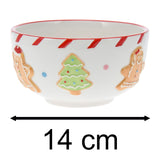 Ceramic Christmas Gingerbread Bowl | Perfect for Snacks, Soups, or Desserts 14cm Bowl - Tophatter Daily Deals