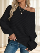 Soft Women’s Sweater - Oversized Collar, Polyester, Casual Black 3D Changing Face Moving Picture Frame - Tophatter Daily Deals
