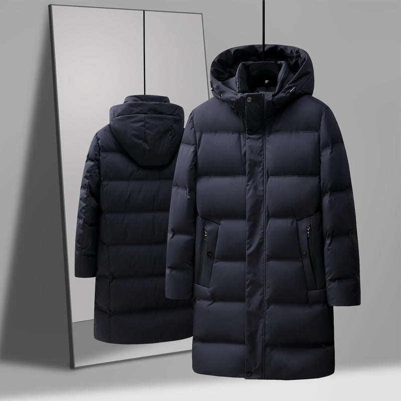 Insulating Men's Mid-Length Down Coat - Boxy, Polyester 3D Changing Face Moving Picture Frame - Tophatter Daily Deals