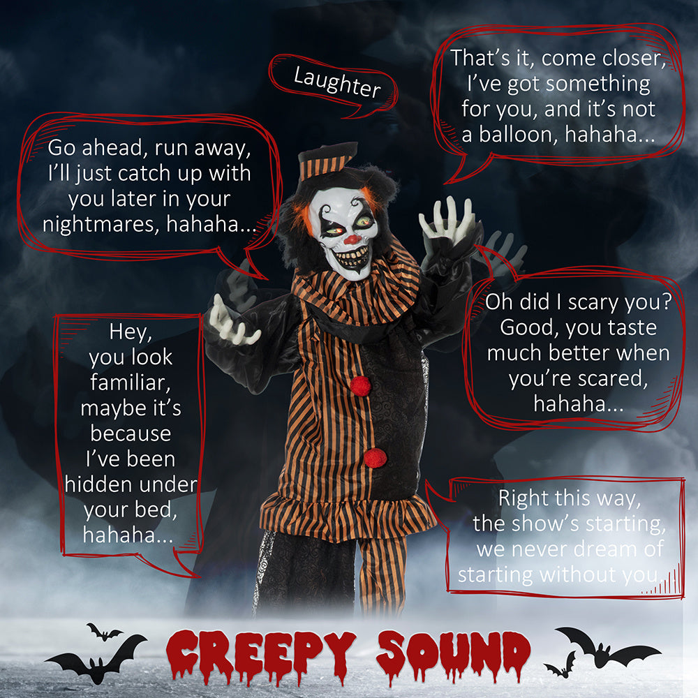 67 Inch Life Size Talking Clown Animatronic Halloween 3D Changing Face Moving Picture Frame - Tophatter Daily Deals