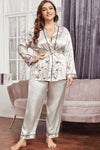 Plus Size Floral Belted Robe and Pants Pajama Set Loungewear Sets - Tophatter Daily Deals