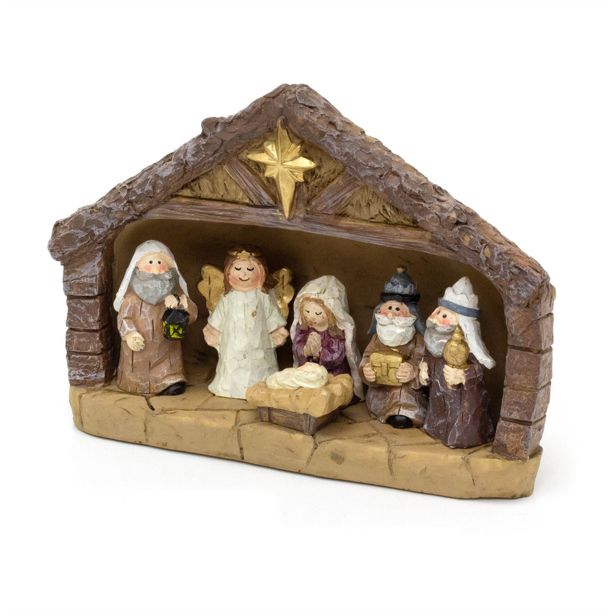 Traditional Christmas Nativity Set with 6 Figures | Nativity Scene Ornament Nativity Set - Tophatter Daily Deals
