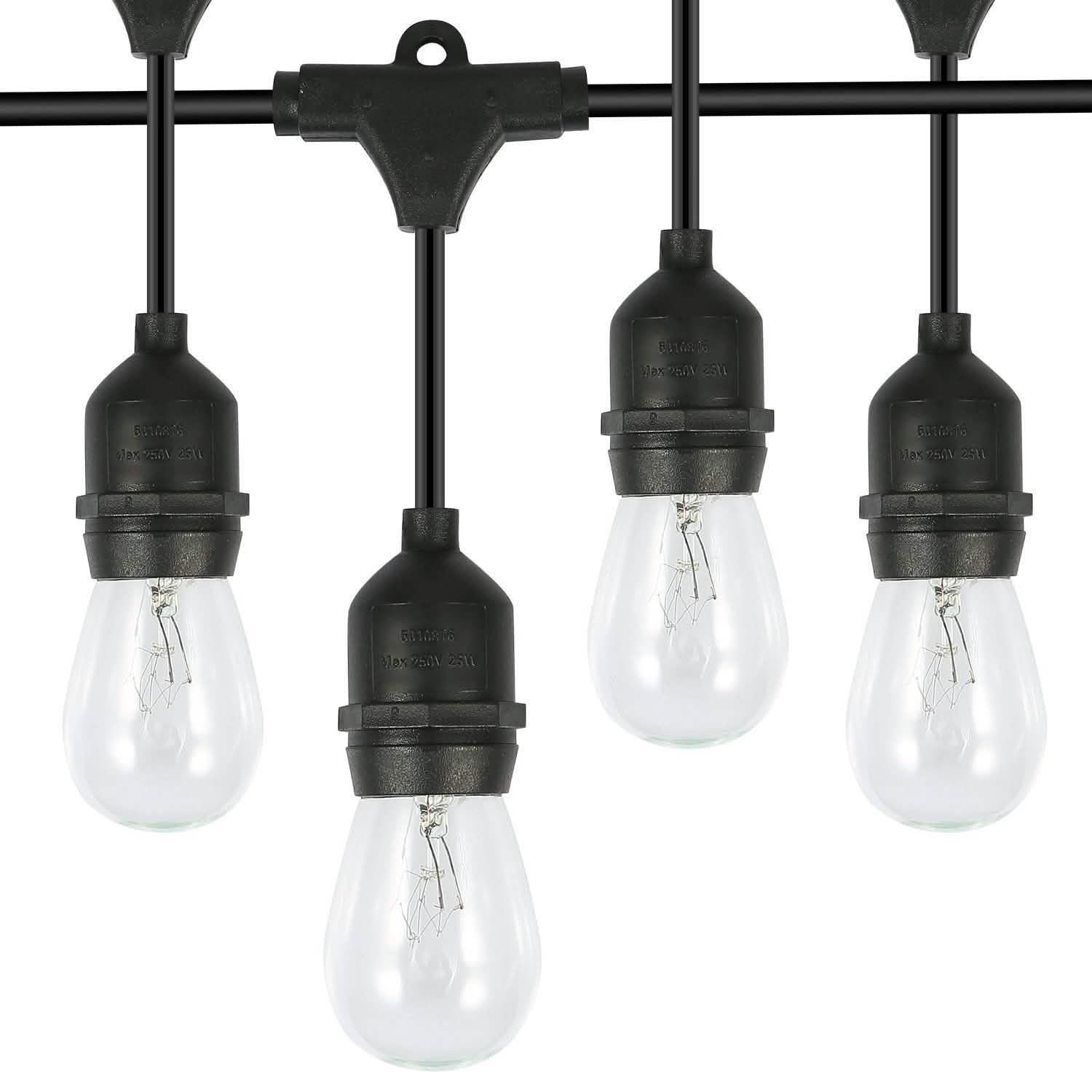 48ft Outdoor String Light Waterproof Patio String Lights Bulbs String & Fairy Lights - Tophatter Daily Deals