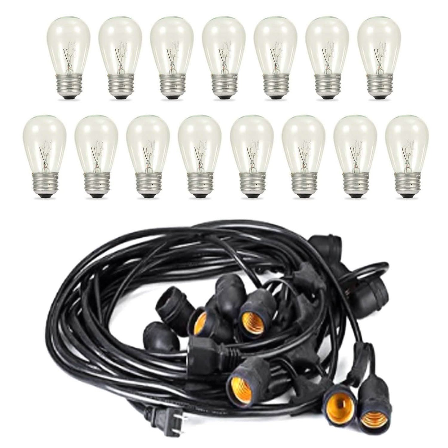 48ft Outdoor String Light Waterproof Patio String Lights Bulbs String & Fairy Lights - Tophatter Daily Deals
