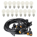 48ft Outdoor String Light Waterproof Patio String Lights Bulbs String & Fairy Lights - Tophatter Daily Deals