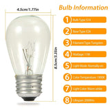 48ft Outdoor String Light Waterproof Patio String Lights Bulbs String & Fairy Lights - Tophatter Daily Deals