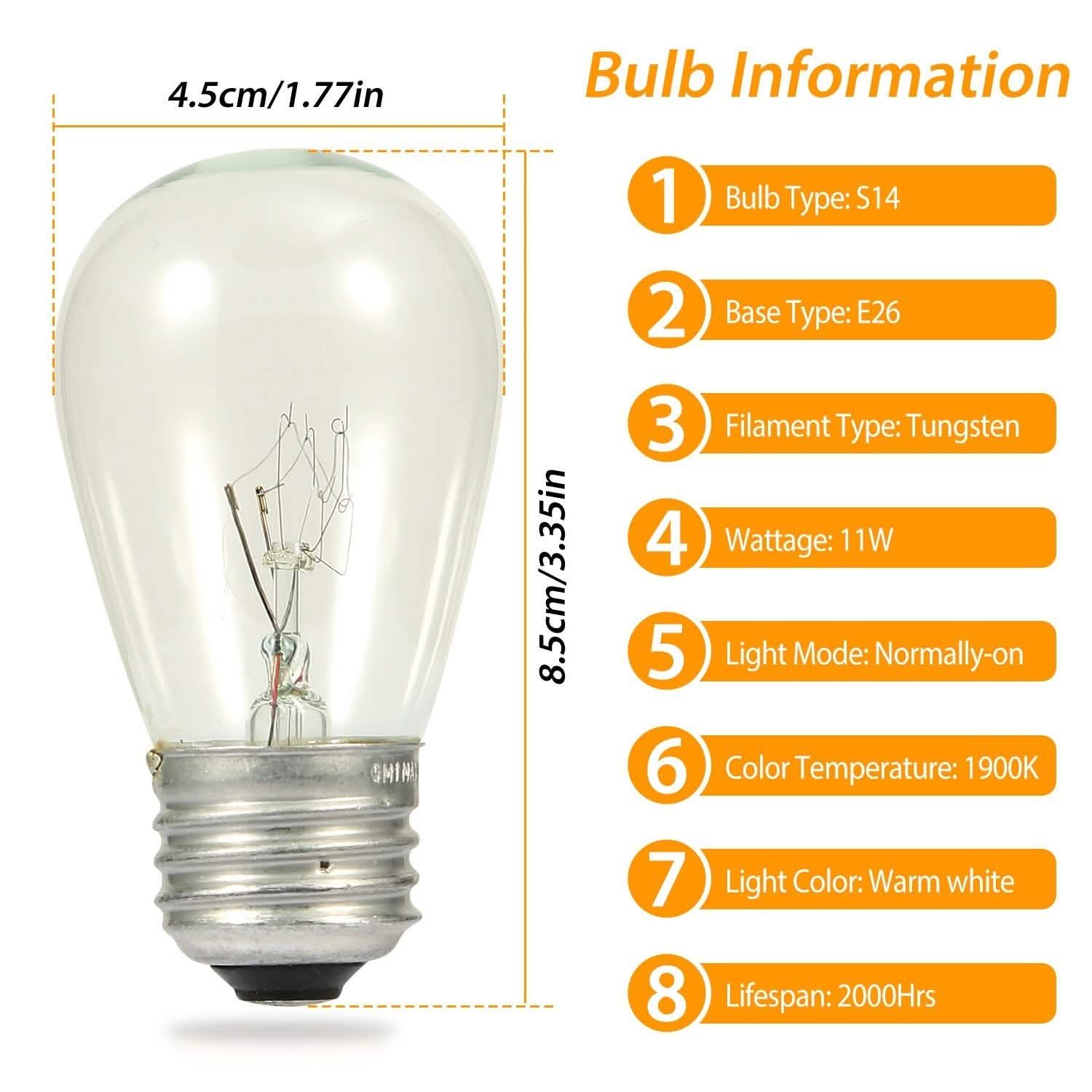 48ft Outdoor String Light Waterproof Patio String Lights Bulbs String & Fairy Lights - Tophatter Daily Deals
